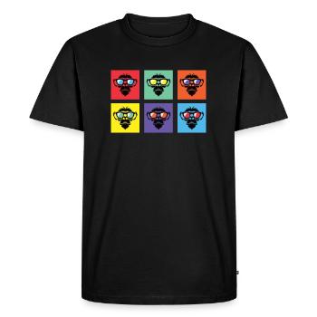 Overruled Monkeys Colorful 3 - Men's Premium Organic T-Shirt - black - Front - Nico (187cm)