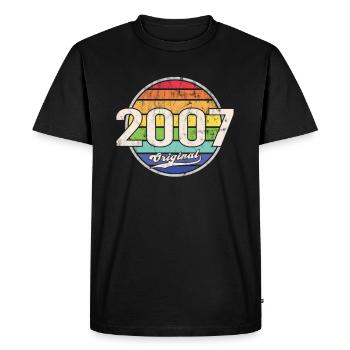 2007 Anniversaire Année Original - T-shirt Premium bio Homme - noir - Devant - Nico (187cm)