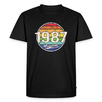 1987 Anniversaire Année Original - T-shirt Premium bio Homme - noir - Devant - Nico (187cm)