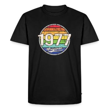 1977 Anniversaire Année Original - T-shirt Premium bio Homme - noir - Devant - Nico (187cm)
