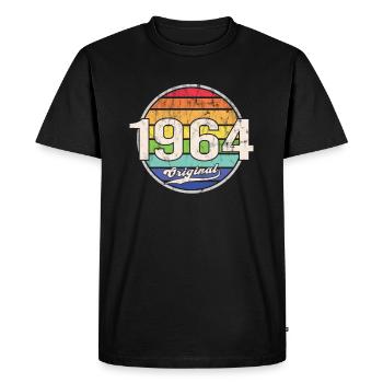 1964 Anniversaire Année Original - T-shirt Premium bio Homme - noir - Devant - Nico (187cm)