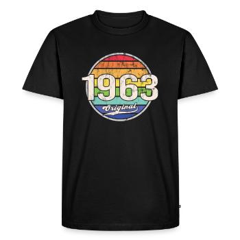 1963 Anniversaire Année Original - T-shirt Premium bio Homme - noir - Devant - Nico (187cm)