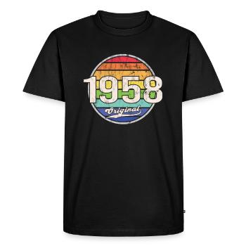 1958 Anniversaire Année Original - T-shirt Premium bio Homme - noir - Devant - Nico (187cm)