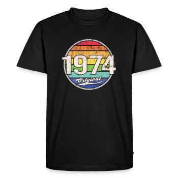 1974 Anniversaire Année Original - T-shirt Premium bio Homme - noir - Devant - Nico (187cm)