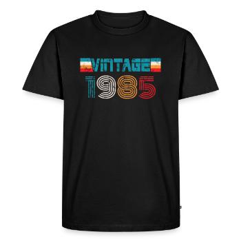 Millésime anniversaire 1985 - T-shirt Premium bio Homme - noir - Devant - Nico (187cm)
