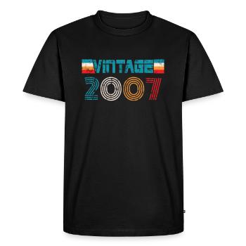 2007 Birthday Vintage - Men's Premium Organic T-Shirt - black - Front - Nico (187cm)