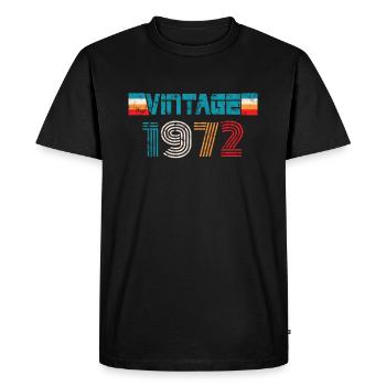 Millésime anniversaire 1972 - T-shirt Premium bio Homme - noir - Devant - Nico (187cm)
