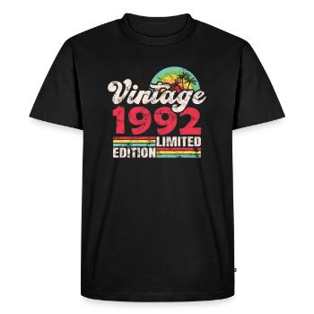 1992 Anniversaire Vintage Edition Limitée No II - T-shirt Premium bio Homme - noir - Devant - Nico (187cm)