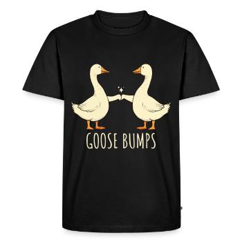 Goose Bumps Funny Geese Fist Bump Silly Goose - Men's Premium Organic T-Shirt - black - Front - Nico (187cm)
