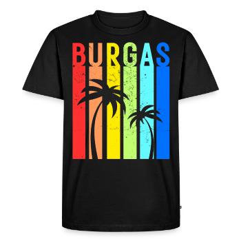 Tourisme Burgas Bulgarie - T-shirt Premium bio Homme - noir - Devant - Nico (187cm)