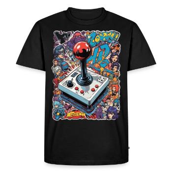 Retro Gamer Joystick / Controller Jeux de console - T-shirt Premium bio Homme - noir - Devant - Nico (187cm)