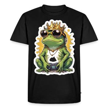 Retro Gamer Frog avec manette Jeux de console - T-shirt Premium bio Homme - noir - Devant - Nico (187cm)