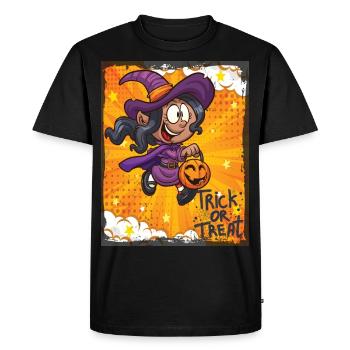 Sorcière mignonne Halloween Trick Or Treat Fun - T-shirt Premium bio Homme - noir - Devant - Nico (187cm)