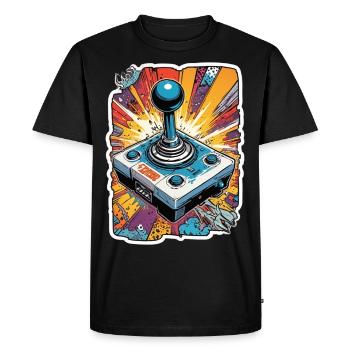 Retro Gamer Adventure Joystick - T-shirt Premium bio Homme - noir - Devant - Nico (187cm)