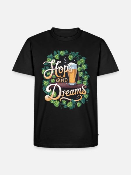 Hopfen und Träume - Männer Premium Bio T-Shirt - Schwarz