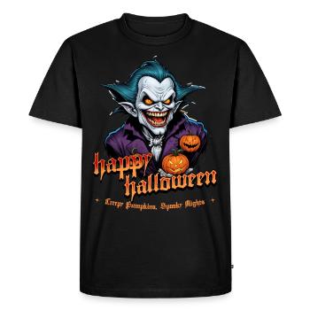 Halloween Vampire with Pumpkins - Men's Premium Organic T-Shirt - black - Front - Nico (187cm)