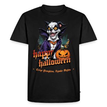 Halloween Dog with Pumpkin Vampire Costume - Men's Premium Organic T-Shirt - black - Front - Nico (187cm)