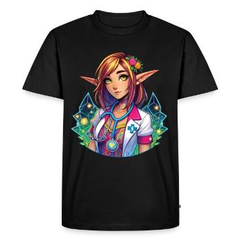 Fantasy Elf Nurse Magic Design - Men's Premium Organic T-Shirt - black - Front - Nico (187cm)