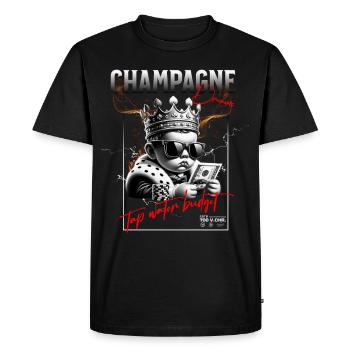 Cool statement dans la tendance streetwear de luxe - T-shirt Premium bio Homme - noir - Devant - Nico (187cm)