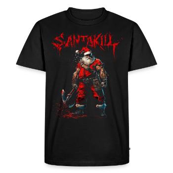 Santakill : Noël Sanglant - T-shirt Premium bio Homme - noir - Devant - Nico (187cm)