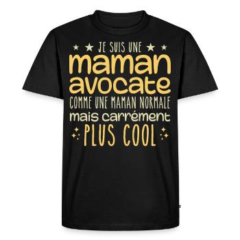 maman avocate - maman normale cadeau humour mère - T-shirt Premium bio Homme - noir - Devant - Nico (187cm)