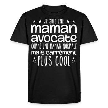 maman avocate - maman normale cadeau humour mère - T-shirt Premium bio Homme - noir - Devant - Nico (187cm)
