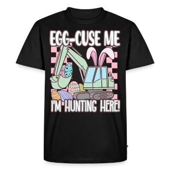Oeuf cuse moi Joyeuses Pâques - T-shirt Premium bio Homme - noir - Devant - Nico (187cm)