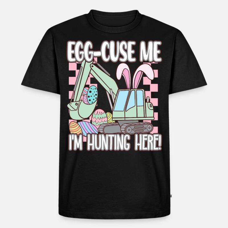Egg cuse me Happy Easter - Männer Premium Bio T-Shirt - Schwarz