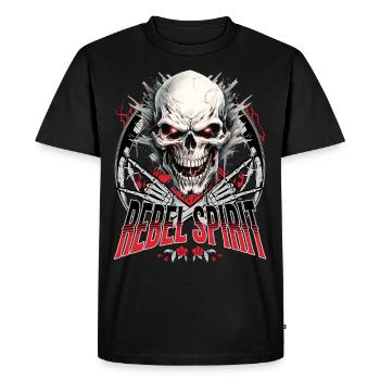 Skull Skull Skeleton Motorcycle Biker Gang - Men's Premium Organic T-Shirt - black - Front - Nico (187cm)