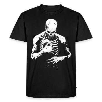 Un zombie en décomposition atteint sa poitrine - T-shirt Premium bio Homme - noir - Devant - Nico (187cm)