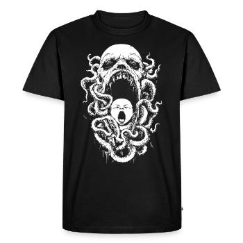 Cauchemar tentaculaire avec démon et bébé - T-shirt Premium bio Homme - noir - Devant - Nico (187cm)