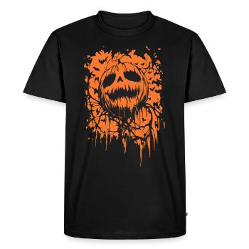 Spooky Pumpkin Head – Halloween Horror Art - Men's Premium Organic T-Shirt - black - Front - Nico (187cm)