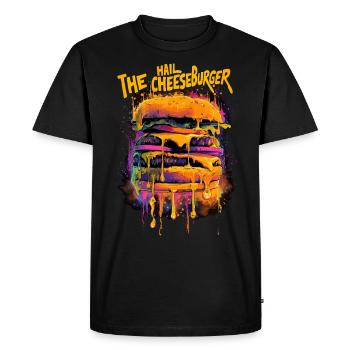 Trippy Hail the Cheeseburger Graffiti Street Style - T-shirt Premium bio Homme - noir - Devant - Nico (187cm)