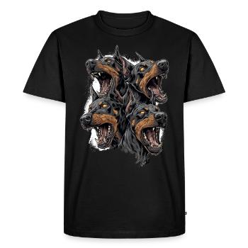 Cerberus Dobermans en colère – Chiens agressifs - T-shirt Premium bio Homme - noir - Devant - Nico (187cm)