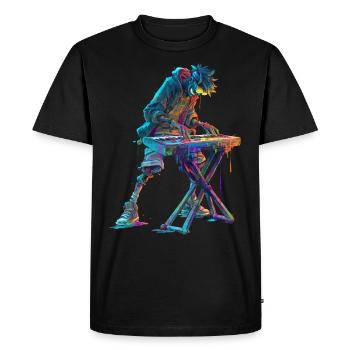 clavier coloré Street Art bande dessinée musique design - T-shirt Premium bio Homme - noir - Devant - Nico (187cm)