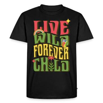 Vivre sauvage pour toujours Enfant - T-shirt Premium bio Homme - noir - Devant - Nico (187cm)
