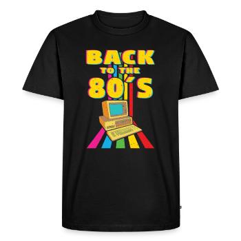 Retour aux années 80 Rétro Conception par ordinateur - T-shirt Premium bio Homme - noir - Devant - Nico (187cm)