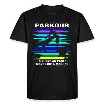 Parkour Backflip - Men's Premium Organic T-Shirt - black - Front - Nico (187cm)