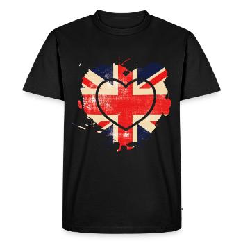 UK Flag - Drapeau Britannique - T-shirt Premium bio Homme - noir - Devant - Nico (187cm)