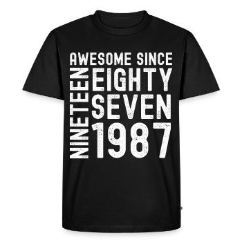 Awesome since 1987 Birthday Gift Year - Men's Premium Organic T-Shirt - black - Front - Nico (187cm)