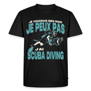 Je peux pas j'ai scuba diving. - T-shirt Premium bio Homme - noir - Devant - Nico (187cm)