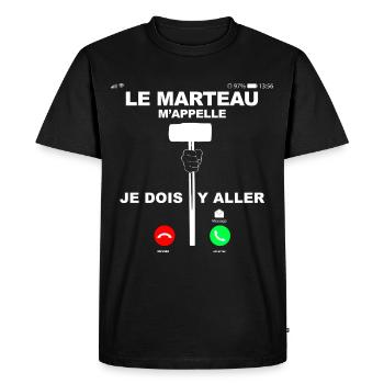 Sport Training Marteau Exercice - T-shirt Premium bio Homme - noir - Devant - Nico (187cm)