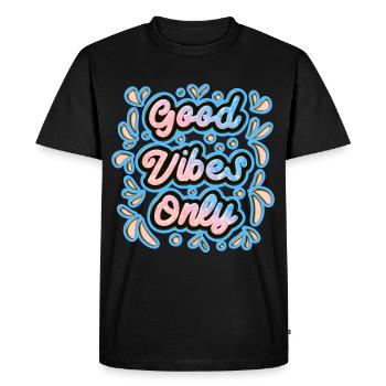 Good Vibes Only 1 - T-shirt Premium bio Homme - noir - Devant - Nico (187cm)