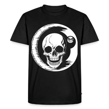 Horreur Crâne Crâne Art Crâne Gothique Heavy Metal - T-shirt Premium bio Homme - noir - Devant - Nico (187cm)
