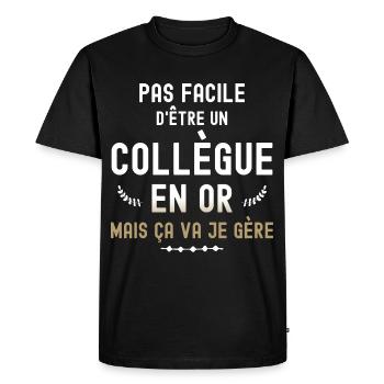 Future Retraitée Collègue En Or - T-shirt Premium bio Homme - noir - Devant - Nico (187cm)