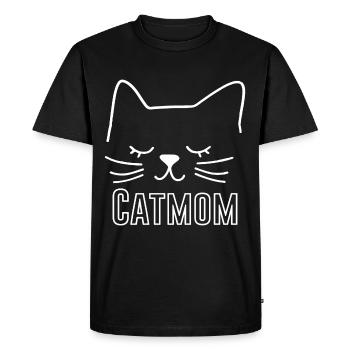 Cat Cat Mom Cat Mom Silhouette Outline Lineart - Men's Premium Organic T-Shirt - black - Front - Nico (187cm)
