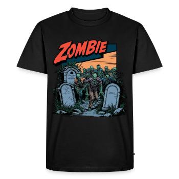 Bande dessinée Zombie Horde - T-shirt Premium bio Homme - noir - Devant - Nico (187cm)