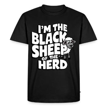 Moutons Éleveur d’ovins Éleveur d’agneaux - T-shirt Premium bio Homme - noir - Devant - Nico (187cm)