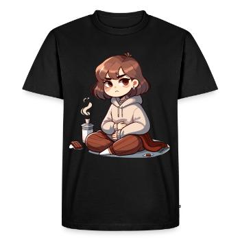 Relaxing moment with cocoa and chocolate - Men's Premium Organic T-Shirt - black - Front - Nico (187cm)