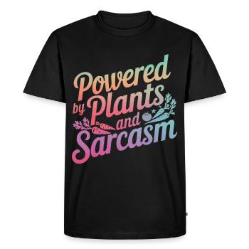 Végétarien Végétalien Végétarien Végétarien - T-shirt Premium bio Homme - noir - Devant - Nico (187cm)